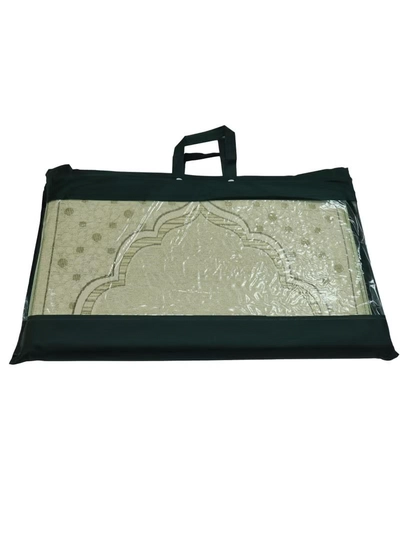 Yuwell Foldable Prayer Mat with Back Support & Carrying Bag, 2-in-1 Prayer Rug Sajadah, Anti-Slip Islamic Salah Mat 110×60CM for Men & Women, Portable Ramadan & Eid Gift Beige-3
