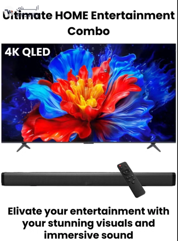 85-Inch P8K QLED 4K Smart TV + 2.0 Channel Premium Soundbar | [Google TV, AiPQ Pro Processor, 144Hz, HDR10+, Slim Uni-body] + [HDMI (ARC), USB, Bluetooth, FM Station, Aux] - (2025 Model) 85P8K+SOUNDBAR Black