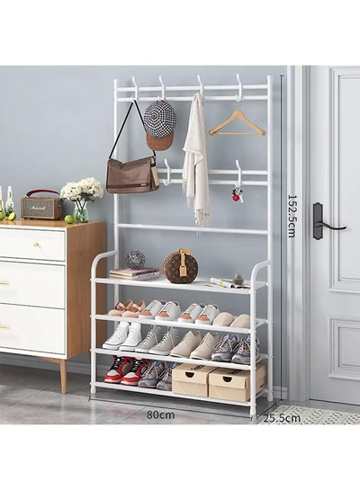 Sharpdo Multi-Layer Shoe Rack White 80x25.5x152.5cm-1