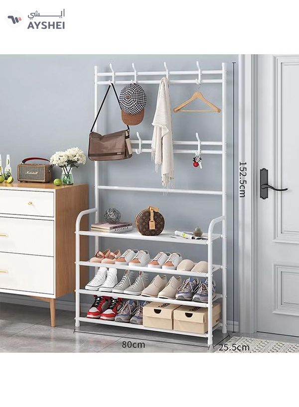 Sharpdo Multi-Layer Shoe Rack White 80x25.5x152.5cm