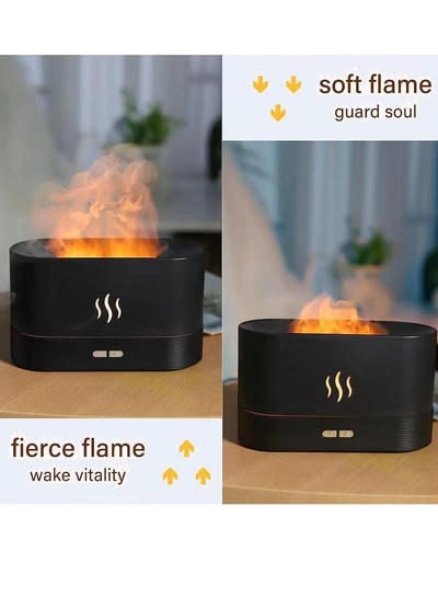 Yuwell Aroma Diffuser 180ML Aroma Flame Essential Oil Diffuser Silent Cool Mist Humidifier Air Humidifier For Home, Office, And Bedroom Black-2