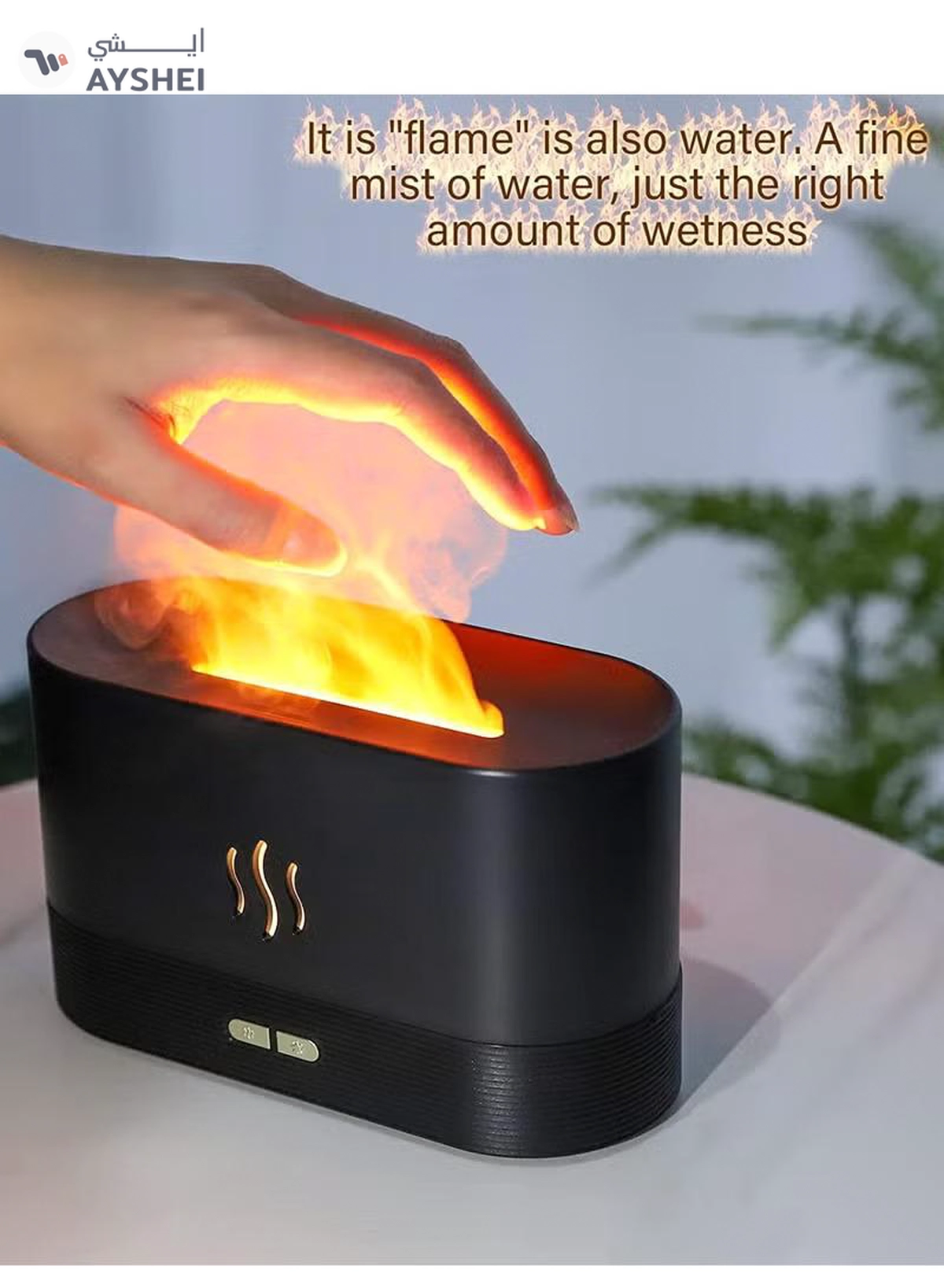 Yuwell Aroma Diffuser 180ML Aroma Flame Essential Oil Diffuser Silent Cool Mist Humidifier Air Humidifier For Home, Office, And Bedroom Black-1-1