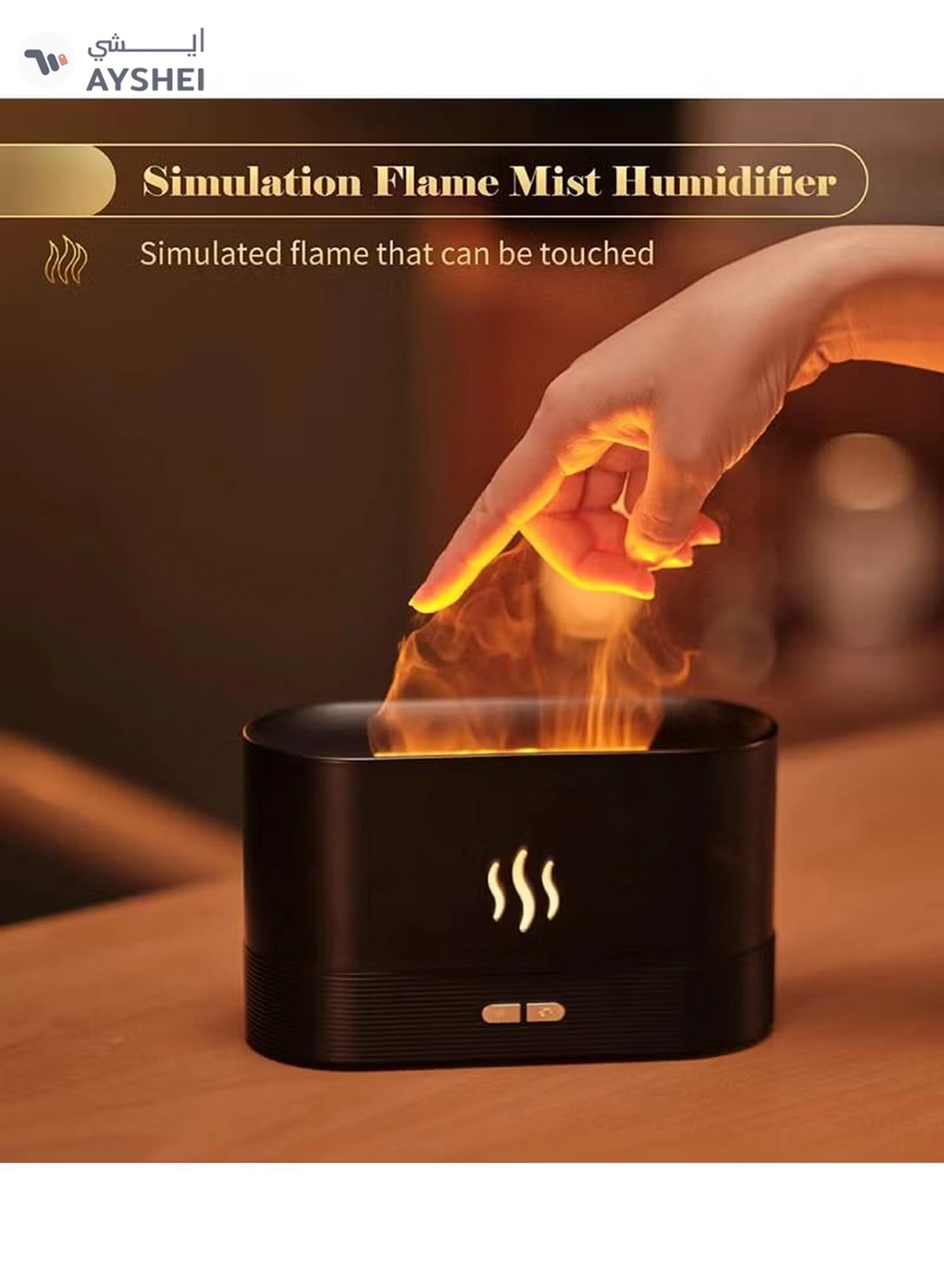 Yuwell Aroma Diffuser 180ML Aroma Flame Essential Oil Diffuser Silent Cool Mist Humidifier Air Humidifier For Home, Office, And Bedroom Black-3-3