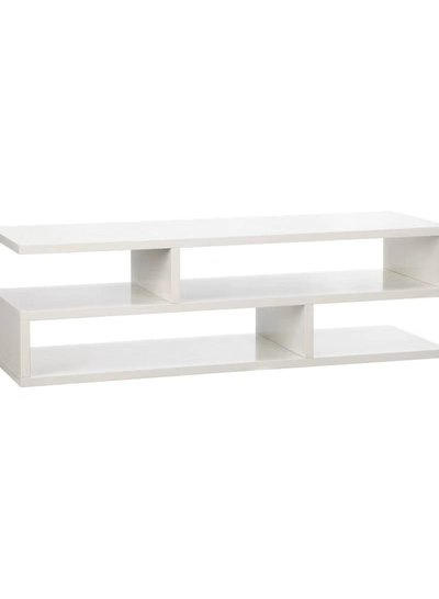 Eworld Modern TV Media Bench with Open Shelves Living Room-1