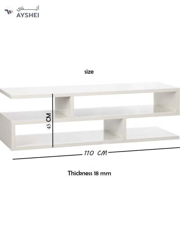 Eworld Modern TV Media Bench with Open Shelves Living Room