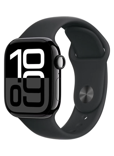 Apple Watch Series 10 GPS 42mm Jet Black Aluminium Case With Black Sport Band-0