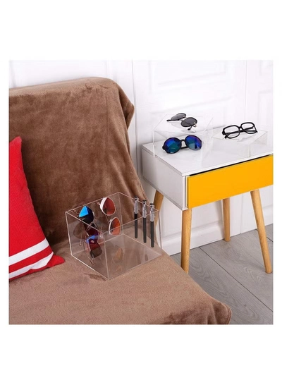 Eworld 2 Sets of 3 Clear Acrylic Nesting Cube Risers with Hollow Bases-5