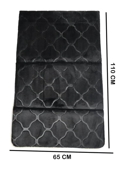 Yuwell Foldable Prayer Mat with Back Support & Carrying Bag, 2-in-1 Prayer Rug Sajadah, Anti-Slip Islamic Salah Mat Soft Velvet Mat 110×65CM for Men & Women, Portable Ramadan & Eid Gift Black-6