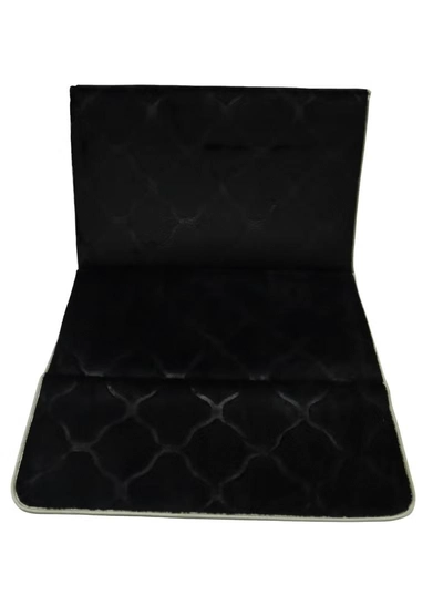 Yuwell Foldable Prayer Mat with Back Support & Carrying Bag, 2-in-1 Prayer Rug Sajadah, Anti-Slip Islamic Salah Mat Soft Velvet Mat 110×65CM for Men & Women, Portable Ramadan & Eid Gift Black-4