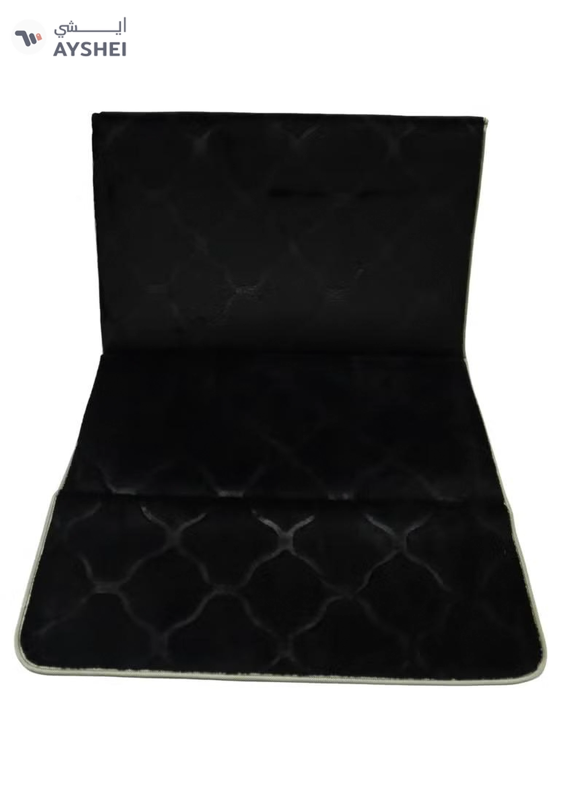 Yuwell Foldable Prayer Mat with Back Support & Carrying Bag, 2-in-1 Prayer Rug Sajadah, Anti-Slip Islamic Salah Mat Soft Velvet Mat 110×65CM for Men & Women, Portable Ramadan & Eid Gift Black-4-4