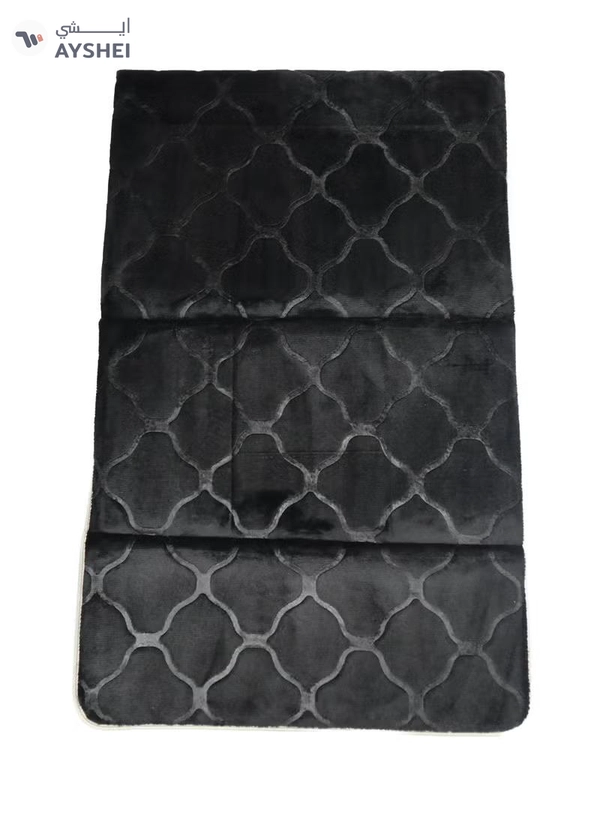 Yuwell Foldable Prayer Mat with Back Support & Carrying Bag, 2-in-1 Prayer Rug Sajadah, Anti-Slip Islamic Salah Mat Soft Velvet Mat 110×65CM for Men & Women, Portable Ramadan & Eid Gift Black