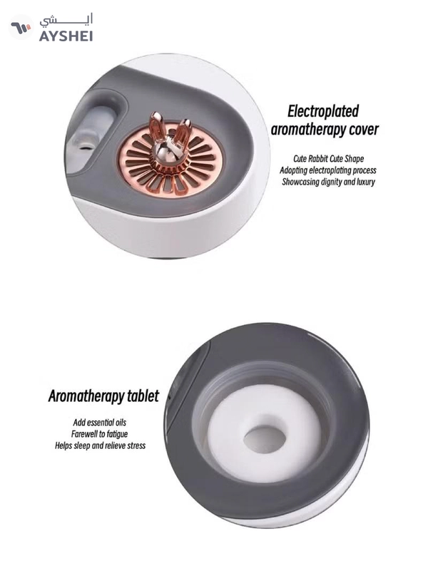 Yuwell 700ML Large Capacity Aromatherapy Air Humidifier 5 Spray Nozzles Heavy Mist USB Aroma Diffuser With Music Rhythm Lamp Humidifiers Multimode Essential Oil Diffuser Flame Aroma Diffuser Auto-Off White
