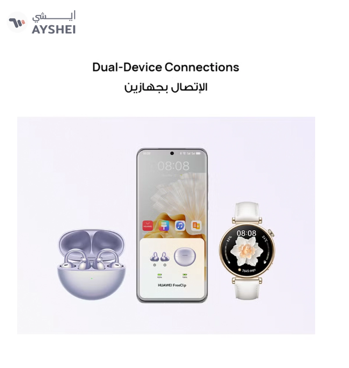 Huawei FreeClip Wireless Earphones, Bluetooth Earbuds, Futuristic Aesthetic Design-6-6
