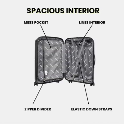 British Tourister 3 Piece Polypropylene Hard Side Spinner Luggage Trolley Set 20/24/28 Inch - Black-4