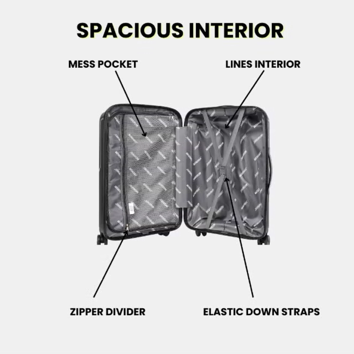 British Tourister 3 Piece Polypropylene Hard Side Spinner Luggage Trolley Set 20/24/28 Inch - Black-4-4