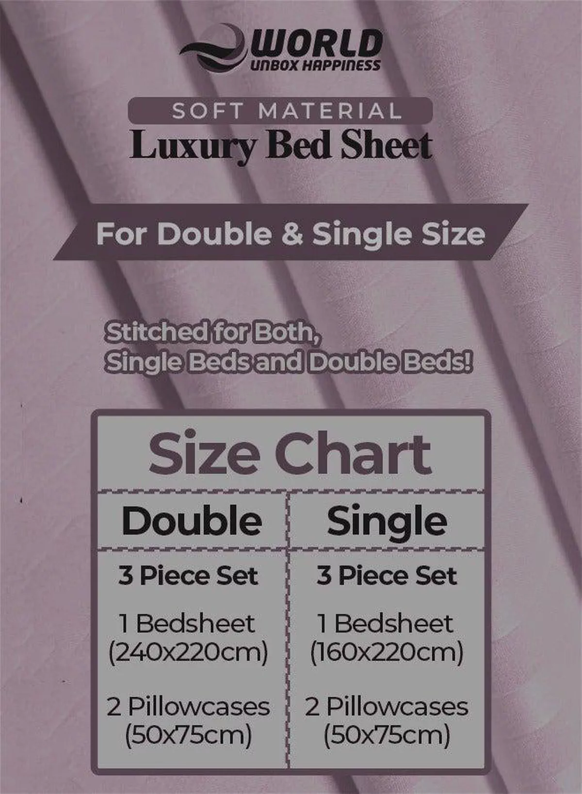 3 Piece Luxury Pink Striped Bed Sheet Set with 1 Flat Sheet and 2 Pillowcases for Hotel and Home Crafted from Ultra Soft and Breathable Microfiber for Year-Round Comfort, (Single/Double)-1-1