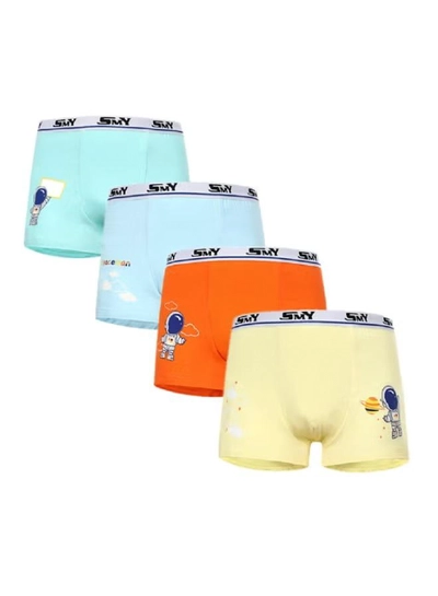 Babyqlo 4 Pack Little Spaceman Printed Boxer Multicolour-1