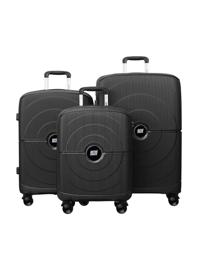 British Tourister Polypropylene Hardshell Luggage Set 3-Piece Spinner – TSA Approved Lock |Lightweight & Durable 20/24/28 Inch (Small, Medium, Large) – Black-0