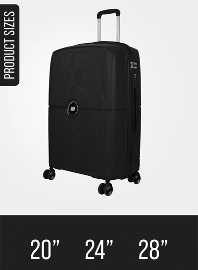 British Tourister Polypropylene Hardshell Luggage Set 3-Piece Spinner – TSA Approved Lock |Lightweight & Durable 20/24/28 Inch (Small, Medium, Large) – Black-3