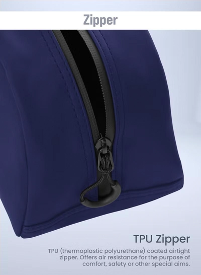 PARAJOHN Solid Wrist Bag With Strap and Zip Closure Blue-1