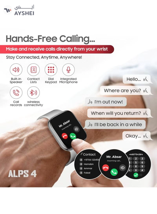 Swiss Military Alps 4 Smartwatch – White | 1.75" AMOLED | IP67 | Bluetooth Calling