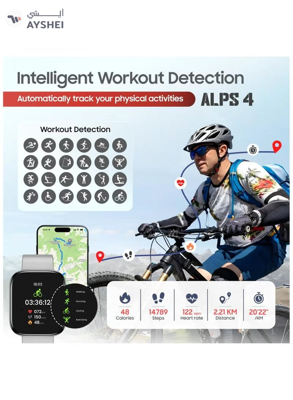 Swiss Military Alps 4 Smartwatch – White | 1.75" AMOLED | IP67 | Bluetooth Calling