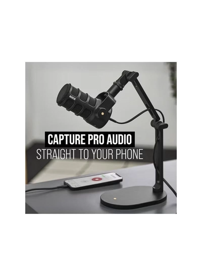 RODE Versatile Dynamic Broadcast Microphone With And Content Creation PODMICUSB BLACK-3