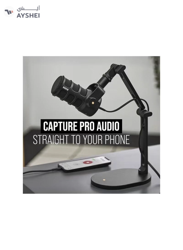 RODE Versatile Dynamic Broadcast Microphone With And Content Creation PODMICUSB BLACK