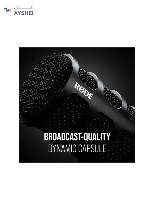 RODE Versatile Dynamic Broadcast Microphone With And Content Creation PODMICUSB BLACK