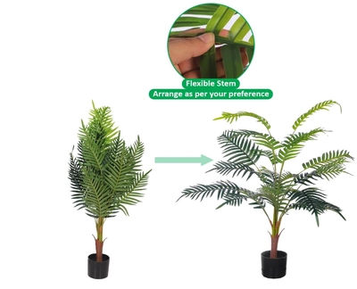 Yatai Decor Artificial Palm Tree - Artificial Palm Plants With Plastic Pot – Plants For Home-3