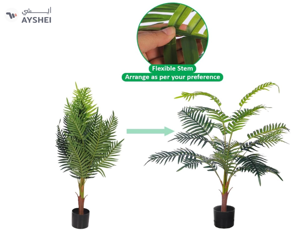 Yatai Decor Artificial Palm Tree - Artificial Palm Plants With Plastic Pot – Plants For Home-3-3