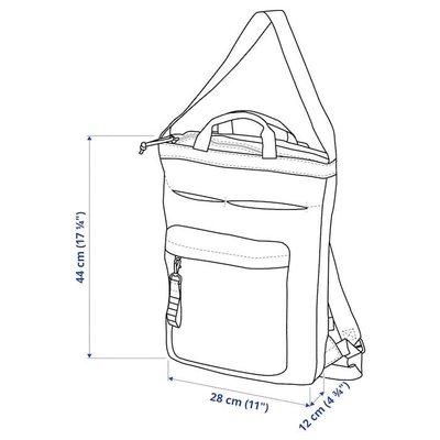 IKEA VÄRLDENS Travel Tote Bag, Black, 28x12x44 cm, 16L-7