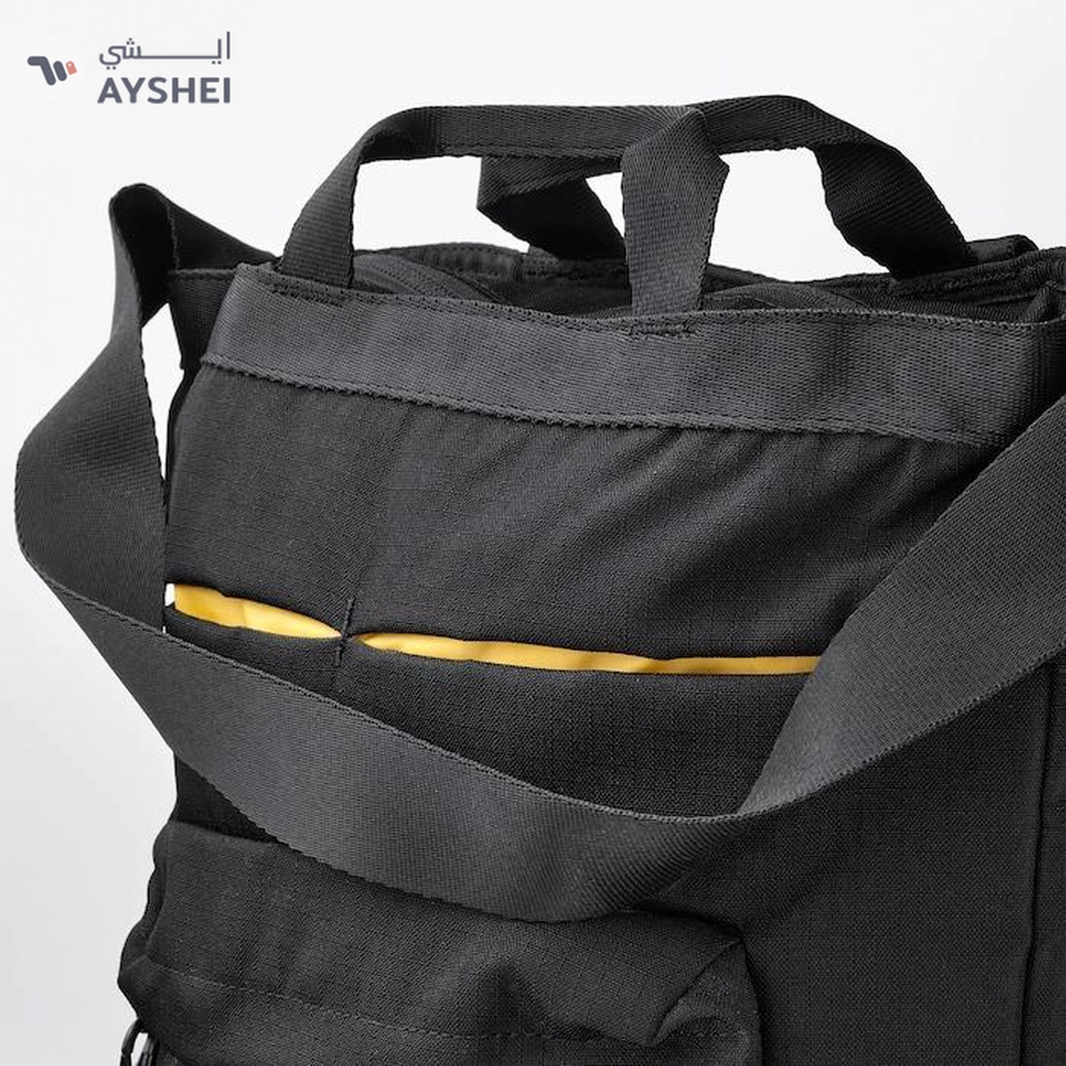 IKEA VÄRLDENS Travel Tote Bag, Black, 28x12x44 cm, 16L-1-1