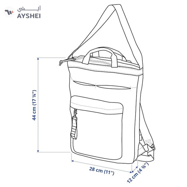 IKEA VÄRLDENS Travel Tote Bag, Black, 28x12x44 cm, 16L