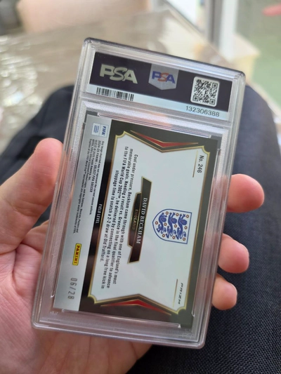 David Beckham - 2024-25 Panini Select FIFA - Field Level Jade Dragon Scale /28 - Graded PSA 9-1