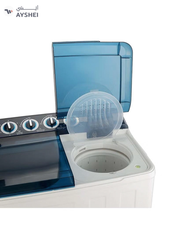 GEEPAS 20 Kg Twin Tub Semi-Automatic Washing Machine | 10 Kg Spin, Top Load | Energy-Efficient, Dual Wash/Spin Motor | White/Blue/Gray 20 kg 960 W GSWM6491 White/Blue/Gray