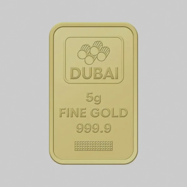 Dubai Gold 5 Grams Pure 999.9 Fine Gold Bar