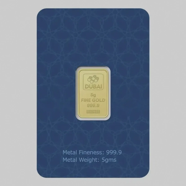 Dubai Gold 5 Grams Pure 999.9 Fine Gold Bar