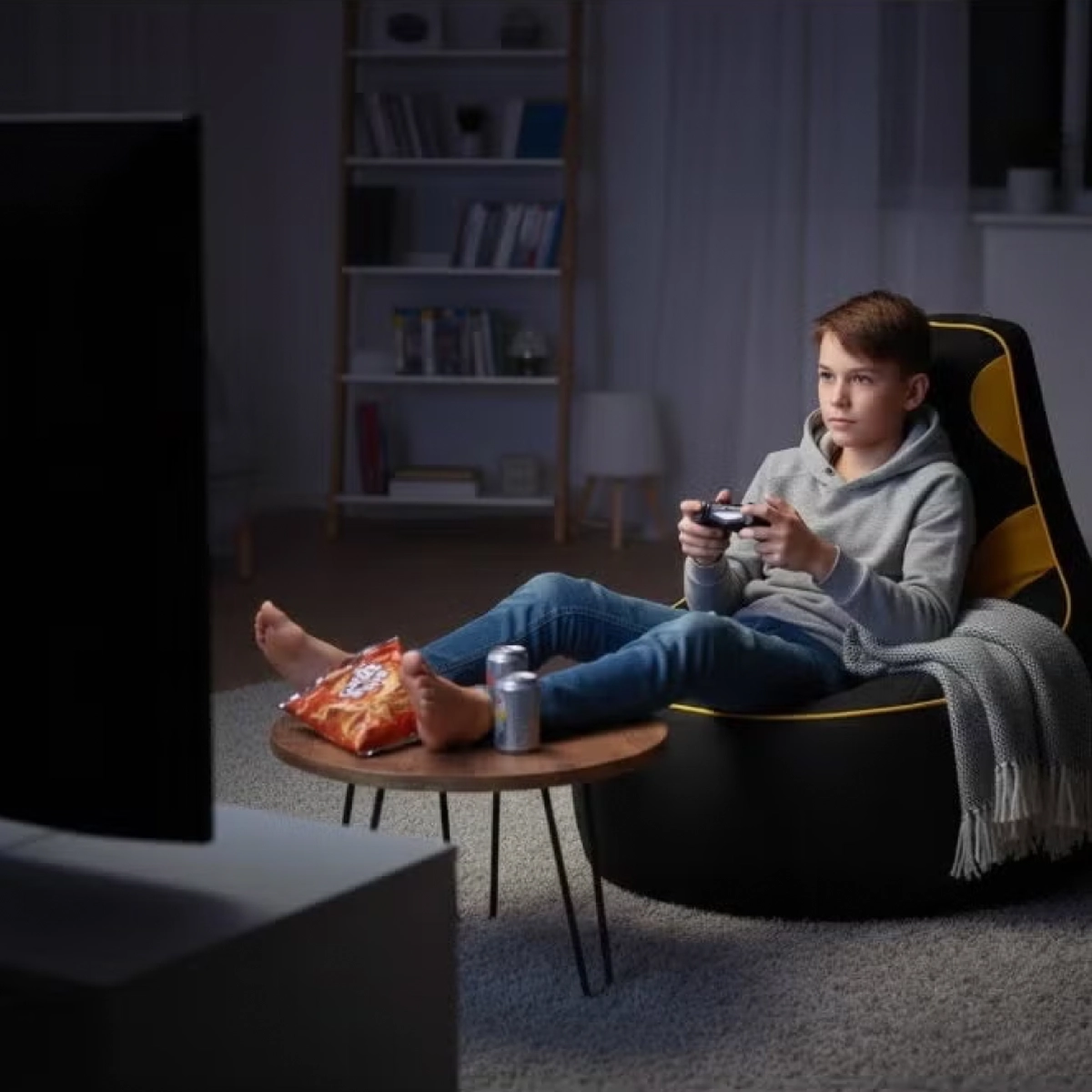 Premium Filled Gaming Bean Bag Chair – High-Back Quilted Seat, Side Pockets, Headphone Hanger & Water-Repellent Fabric – Ergonomic Support for Gaming, Lounge & Movie Nights-3-3