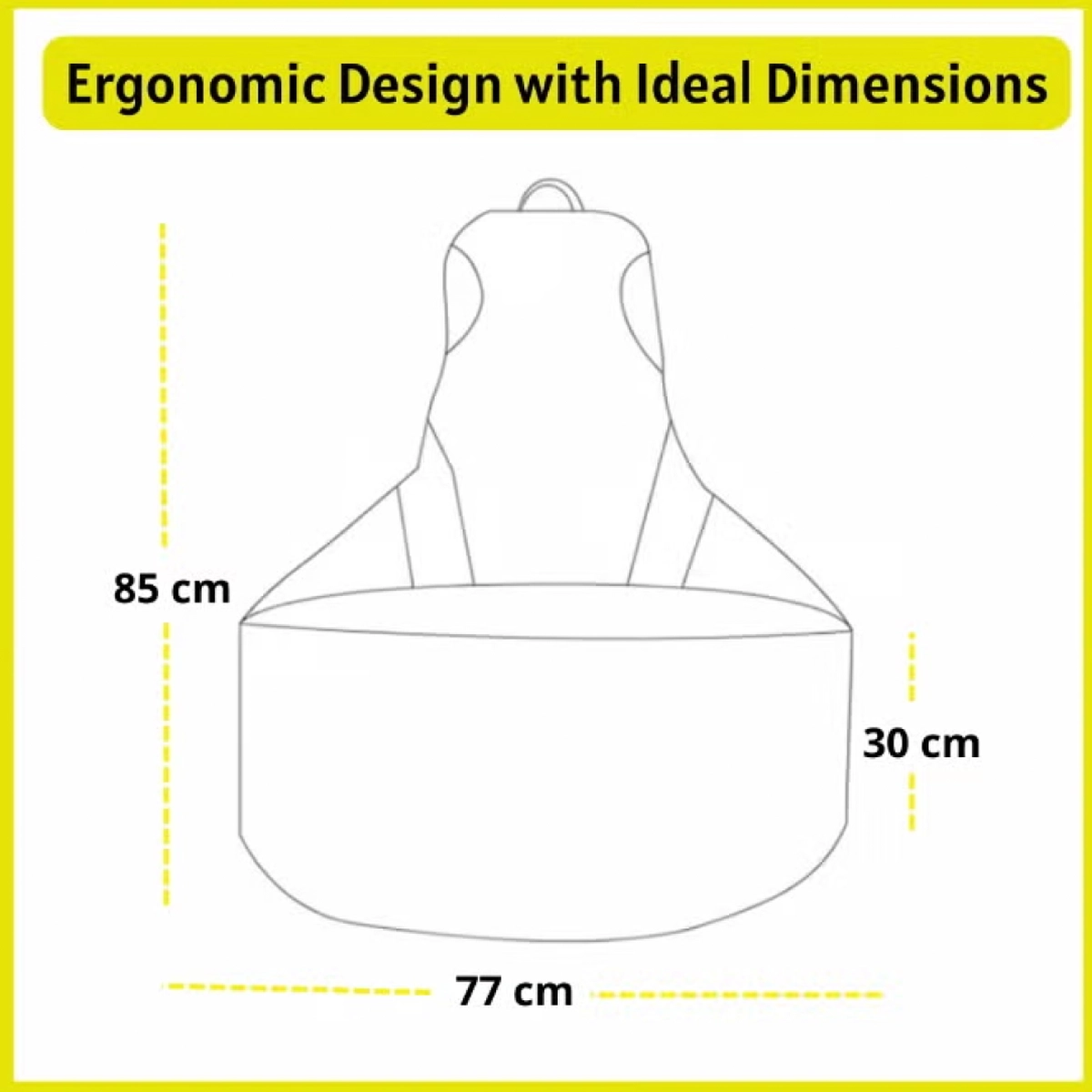 Premium Filled Gaming Bean Bag Chair – High-Back Quilted Seat, Side Pockets, Headphone Hanger & Water-Repellent Fabric – Ergonomic Support for Gaming, Lounge & Movie Nights-1-1