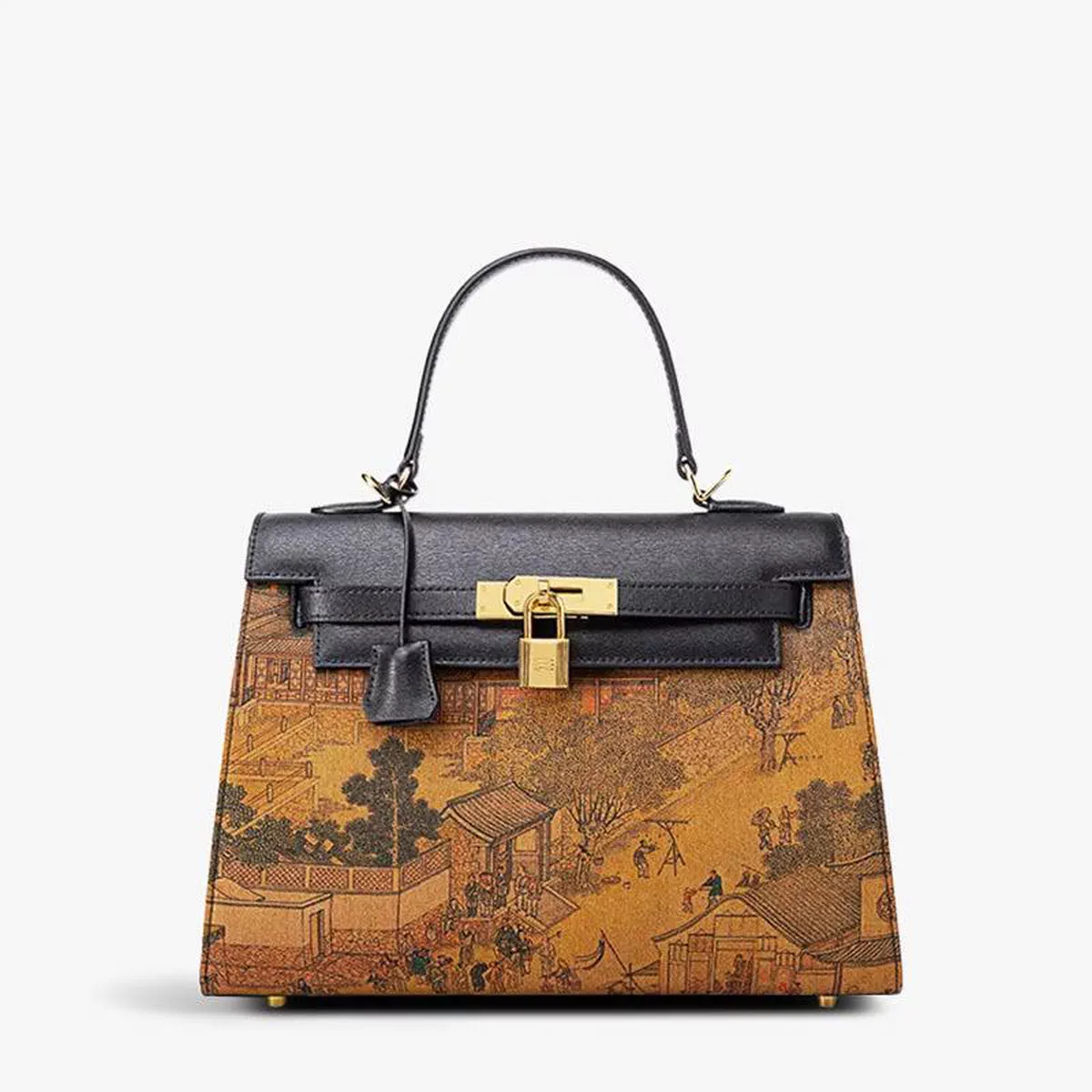 Silk Road - Fragrant Cloud Silk Chinese Painting Kelly Bag-2-2