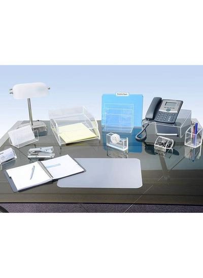 Eworld 2 Tier Clear Acrylic Magazine File Holder Document Storage Organising Stand-2