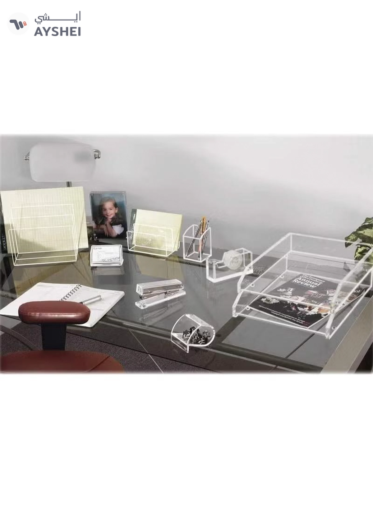 Eworld 2 Tier Clear Acrylic Magazine File Holder Document Storage Organising Stand-3-3
