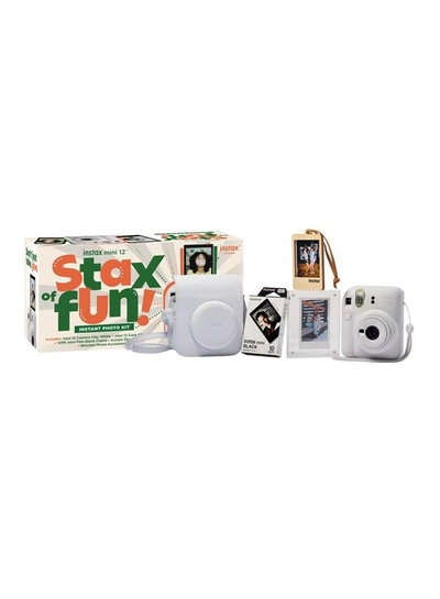 Fujifilm Instax Mini12 Instant Camera Kit (Clay White) Mini12 Camera case White,instax mini film 10pk Black frame, Acrylic Photo Frame,Wooden Photo Bag Tag/ornament-0
