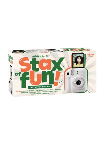 Fujifilm Instax Mini12 Instant Camera Kit (Clay White) Mini12 Camera case White,instax mini film 10pk Black frame, Acrylic Photo Frame,Wooden Photo Bag Tag/ornament-2