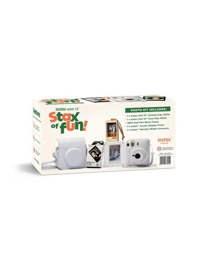 Fujifilm Instax Mini12 Instant Camera Kit (Clay White) Mini12 Camera case White,instax mini film 10pk Black frame, Acrylic Photo Frame,Wooden Photo Bag Tag/ornament-3