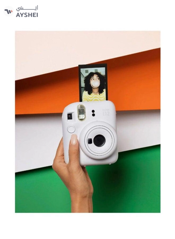 Fujifilm Instax Mini12 Instant Camera Kit (Clay White) Mini12 Camera case White,instax mini film 10pk Black frame, Acrylic Photo Frame,Wooden Photo Bag Tag/ornament