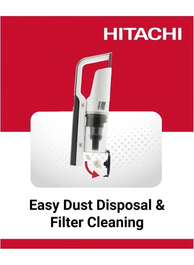 HITACHI Vacuum Cleaner Powerful Household Cordless Vacuum with versatile and low-noise 40Mins Runtime, Handheld Vacuum for Home Carpet, Floor, Stick Vacuum Cleaner,1 Year Warranty 250 W PV-X90NPWH White-5
