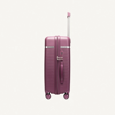 British Traveller 3-Piece Polypropylene Luggage Set | 20”, 24”, 28” Lightweight Suitcases with 360° Spinner Wheels, TSA Lock, Water & Scratch Resistant | Durable Hard Shell Trolley Bags with Telescopic Handle - Purple-1