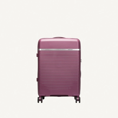 British Traveller 3-Piece Polypropylene Luggage Set | 20”, 24”, 28” Lightweight Suitcases with 360° Spinner Wheels, TSA Lock, Water & Scratch Resistant | Durable Hard Shell Trolley Bags with Telescopic Handle - Purple-4